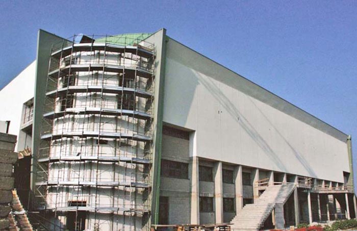 Vista lateral 105 Stadium Italia, en obra con construpanel