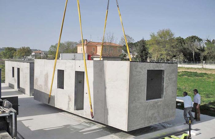 Casas modulares en Italia en obra con construpanel